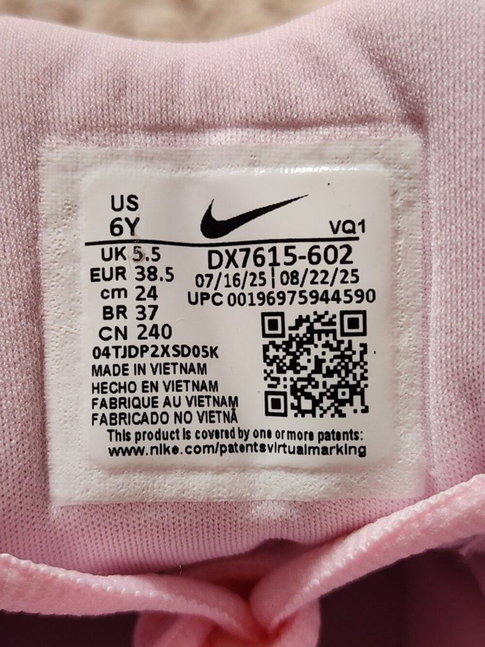 Nike Star Runner 4 big kids 6Y pink foam white running sneakers - Picture 9 of 10
